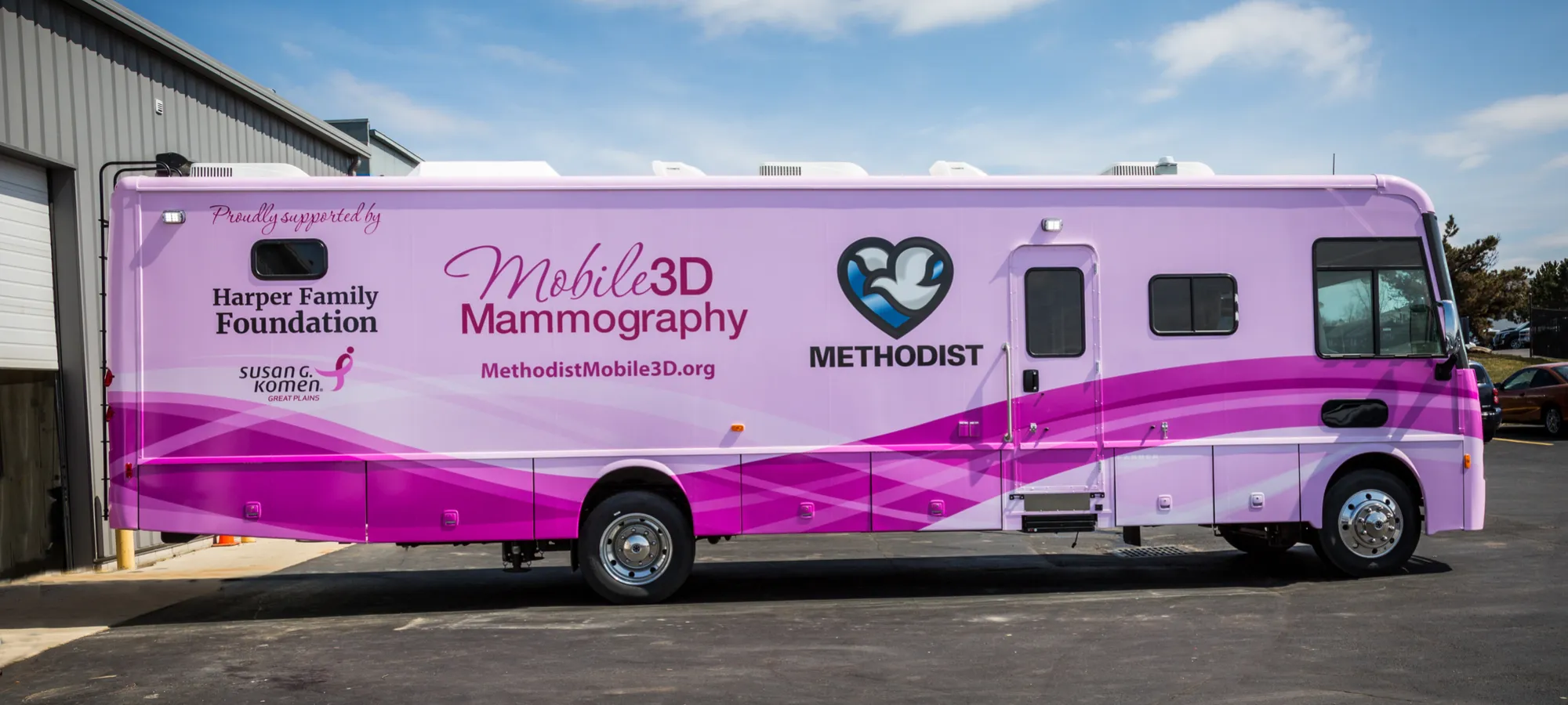 Pictures of Methodist Mobile 3D Mammography Vehicle at Farber Speciality Vehicles in Columbus, Ohio.