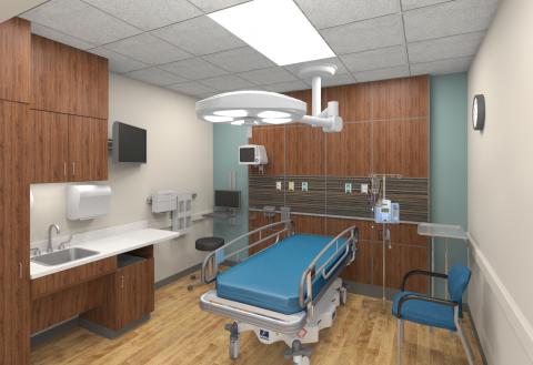 Rendering of the Methodist Hospital ED Construction Project - Patient Room